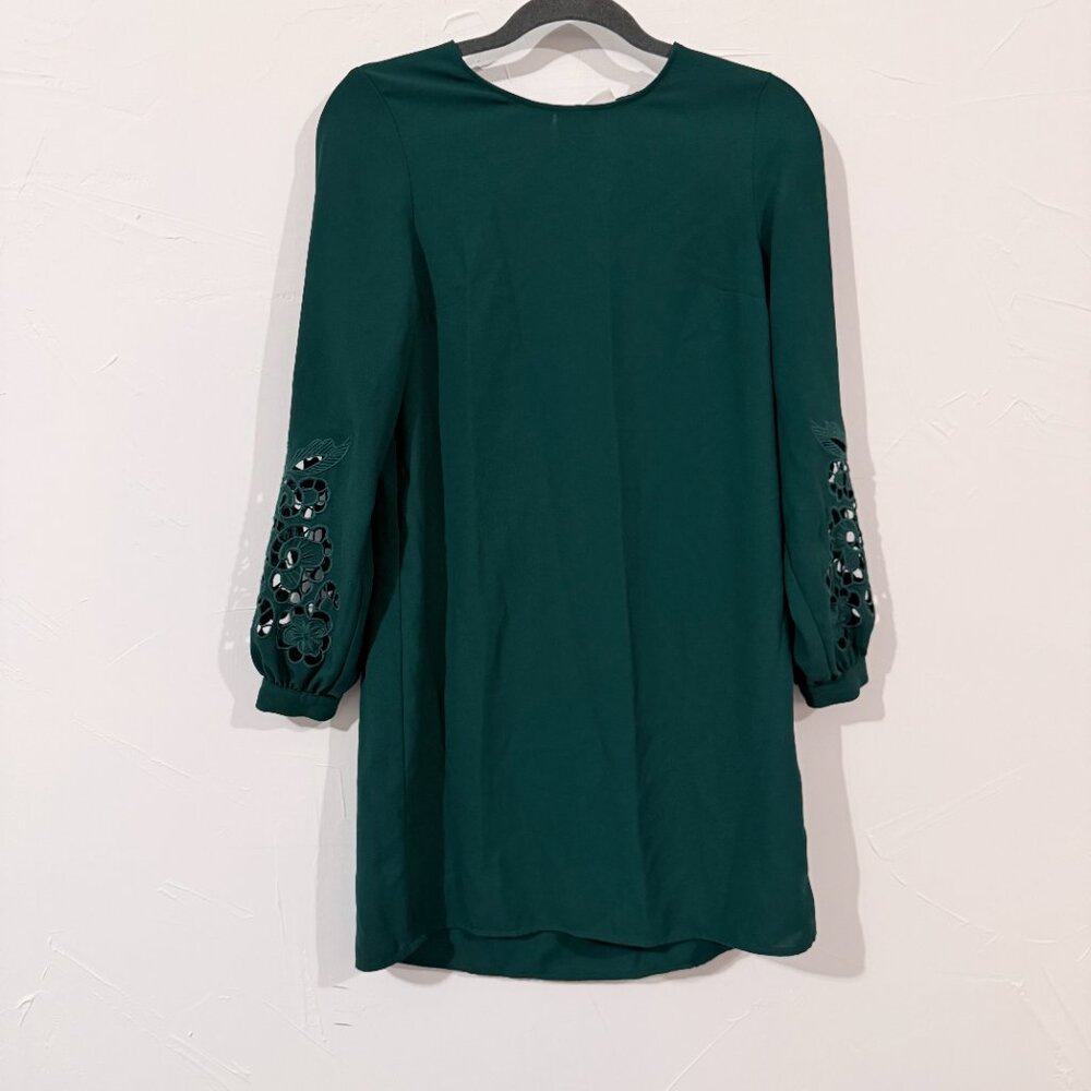 H&M Bottle Green Lace-detail Tunic Dress Women’s